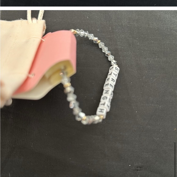 Little Words Project “Strength” Stretch Bracelet size Small/Medium Light Silver - Picture 6 of 6